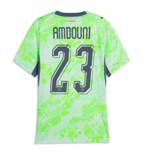 Švýcarsko Zeki Amdouni #23 Venkovní Dres pro Dámské MS 2026 Krátký Rukáv Švýcarsko Zeki Amdouni #23 Venkovní Dres pro Dámské MS 2026 Krátký Rukáv